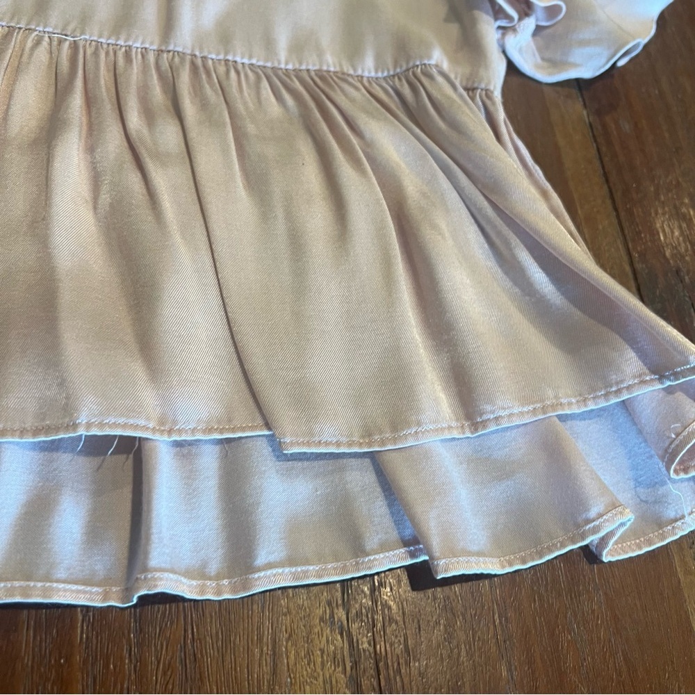 Zara Basic Pink Cap Sleeve Layered Ruffle Top Size XS - Picture 5 of 6